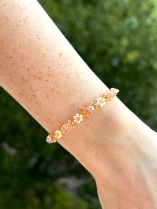 Pink Daisy Bracelet